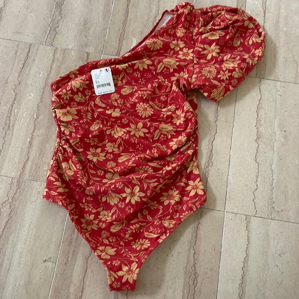 Free People Printed Bodysuit XS